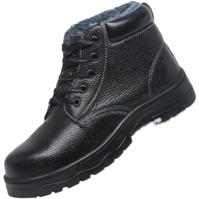 冬季保暖劳保棉鞋男女带毛绵防砸防刺穿高帮加防护鞋