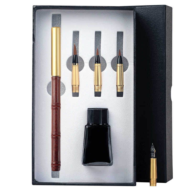 毛笔笔式钢笔软头笔狼毫小楷可加墨软头笔钢软毛毛笔