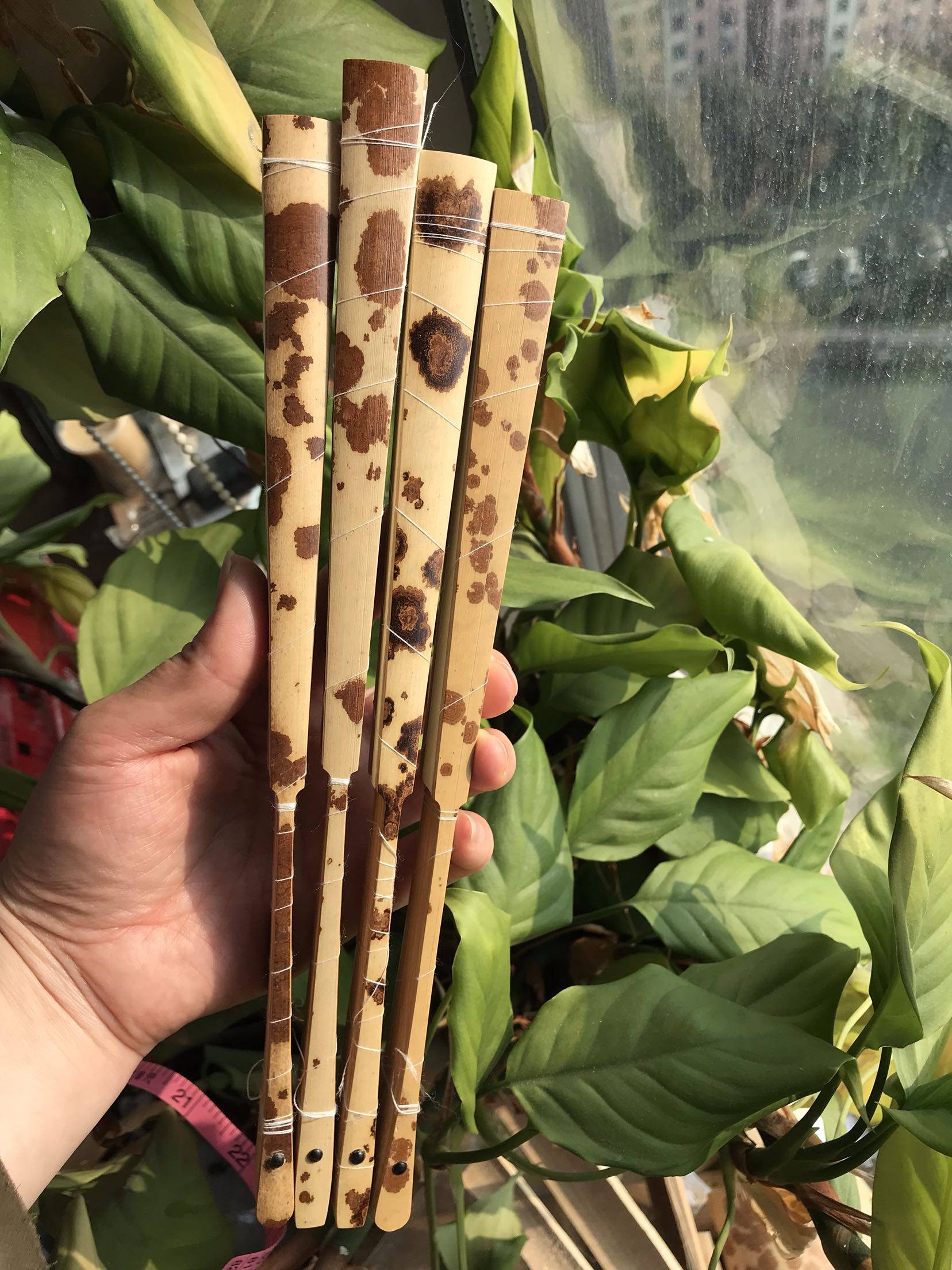 老料云南湘妃竹文玩折扇香妃螺纹7寸8寸手工扇子