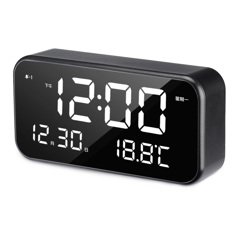充电闹钟智能电子时钟表学生用静音夜光床头超大声音数字台式桌面