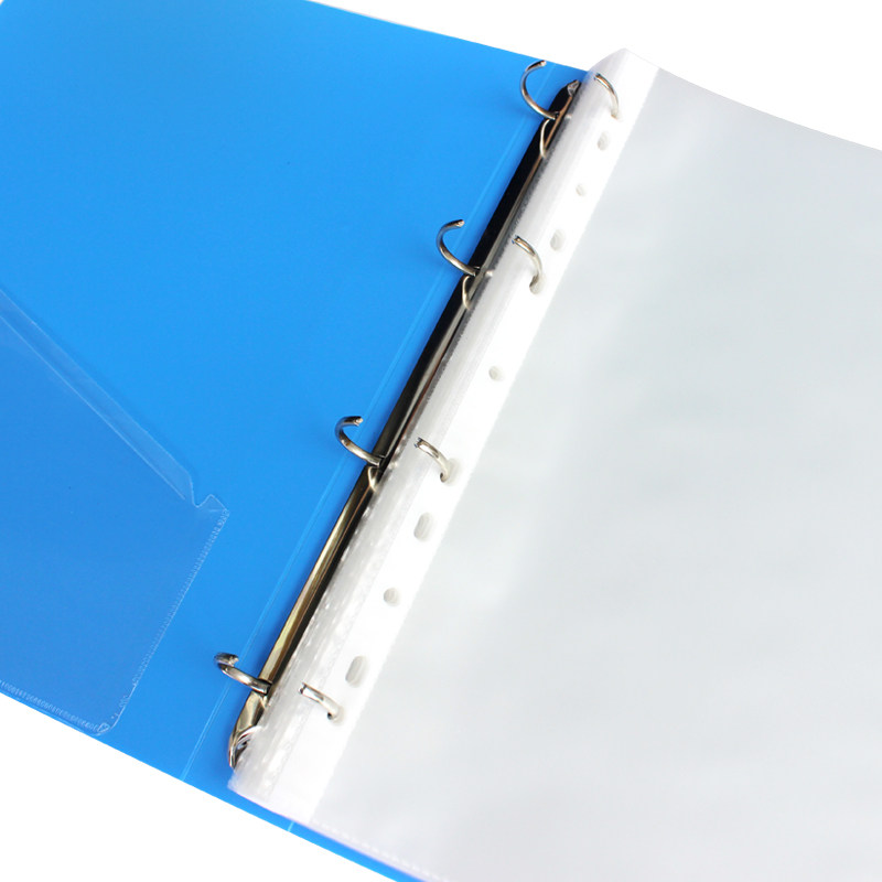 打孔文件夹a4透明彩色4孔活页夹试卷夹两孔插页双孔档案资料o型夹塑料
