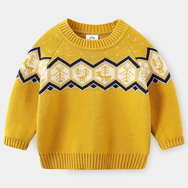 聚宝宝宝图案毛衣2021春装新款男童童装儿童毛衣