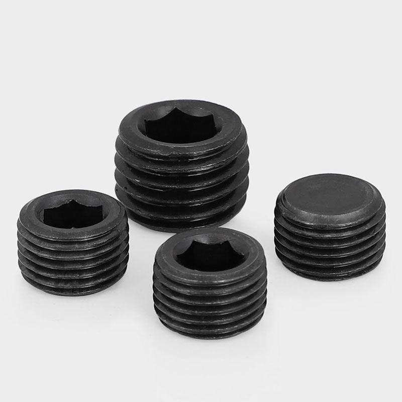 发黑六角堵头公制细牙螺塞闷头止付管堵m5m6m8m10管堵
