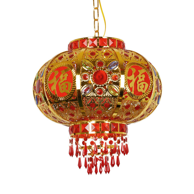 led阳台旋转大红吊灯灯笼过年年春节结婚乔迁灯笼