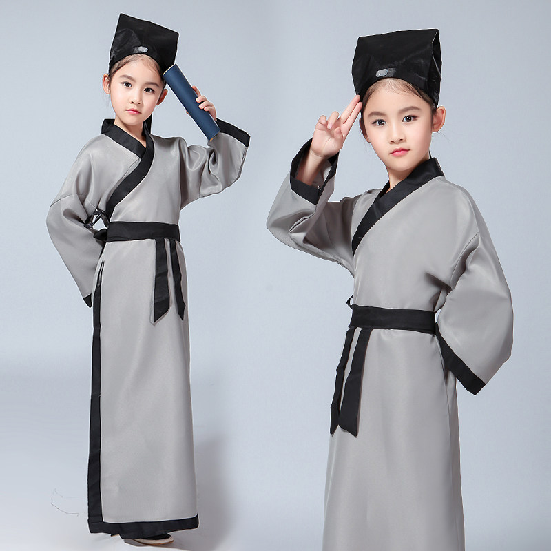 新款国学服男童小书生古装儿童汉服小药童书童演出服儿童摄影服装