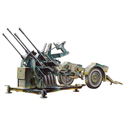 模型田宫塑料拼装35091德国flak3820mm四联高射炮坦克