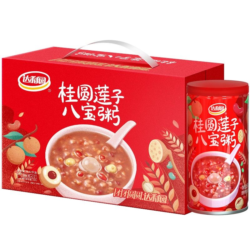 达利园桂圆莲子八宝粥红枣银耳多味360g12罐整箱早餐粥速食粥
