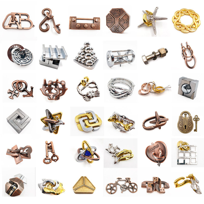 笼中中星取物刺球鲁班孔明锁金属高难度puzzle环扣解锁