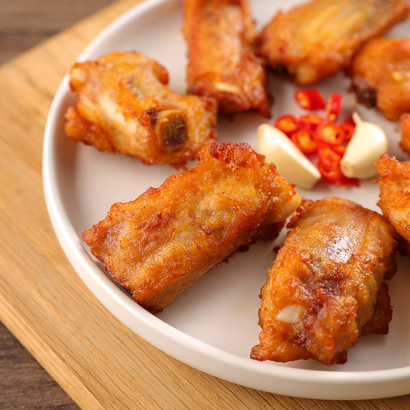 新伟蒜香骨500g酒店半成品特色菜8根家用新鲜猪排半成品肉类