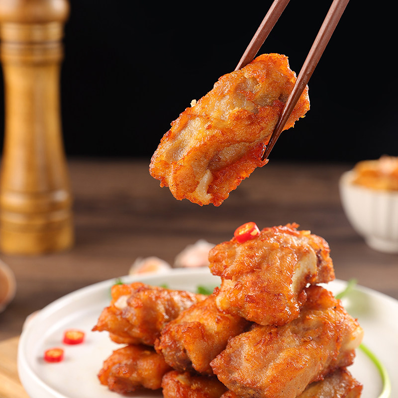 新伟蒜香骨500g酒店半成品特色菜8根家用新鲜猪排半成品肉类