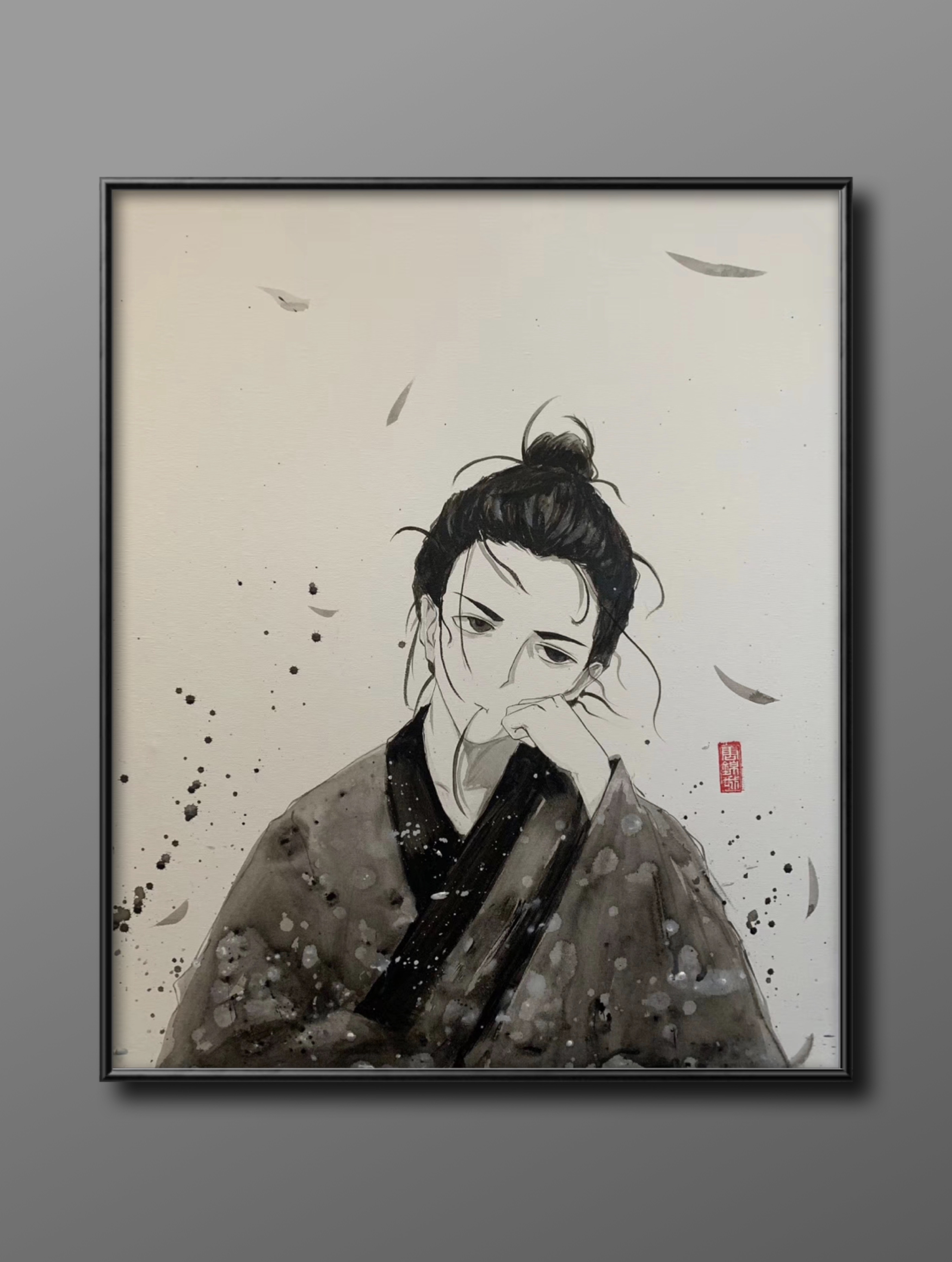 王也简约现代新中式水墨墨风国画装饰画江湖系列国画