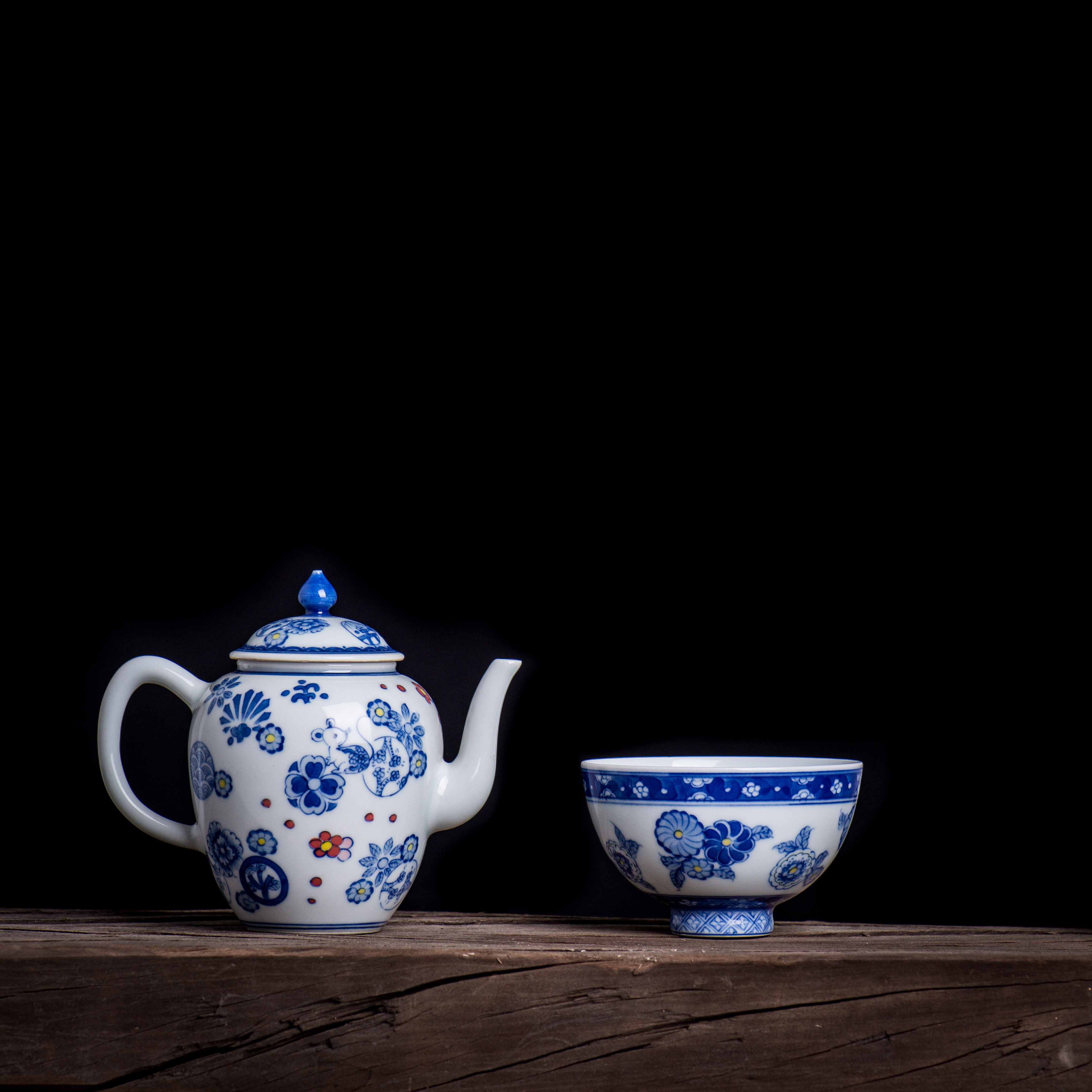 独清青花皮球主人手工创意大号女单单个杯茶盏茶杯