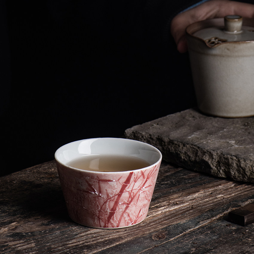 独清雪竹意境主人景德镇创作手工雪景禅意功夫茶杯