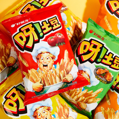 好丽友土豆薯条10包大包袋装番茄麻辣龙虾烤鸡零食膨化食品