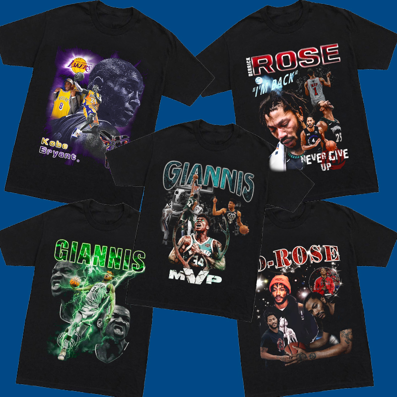 美式ins罗斯库里罗德曼詹姆斯科比杜兰特青春休闲宽松小众圆领T恤