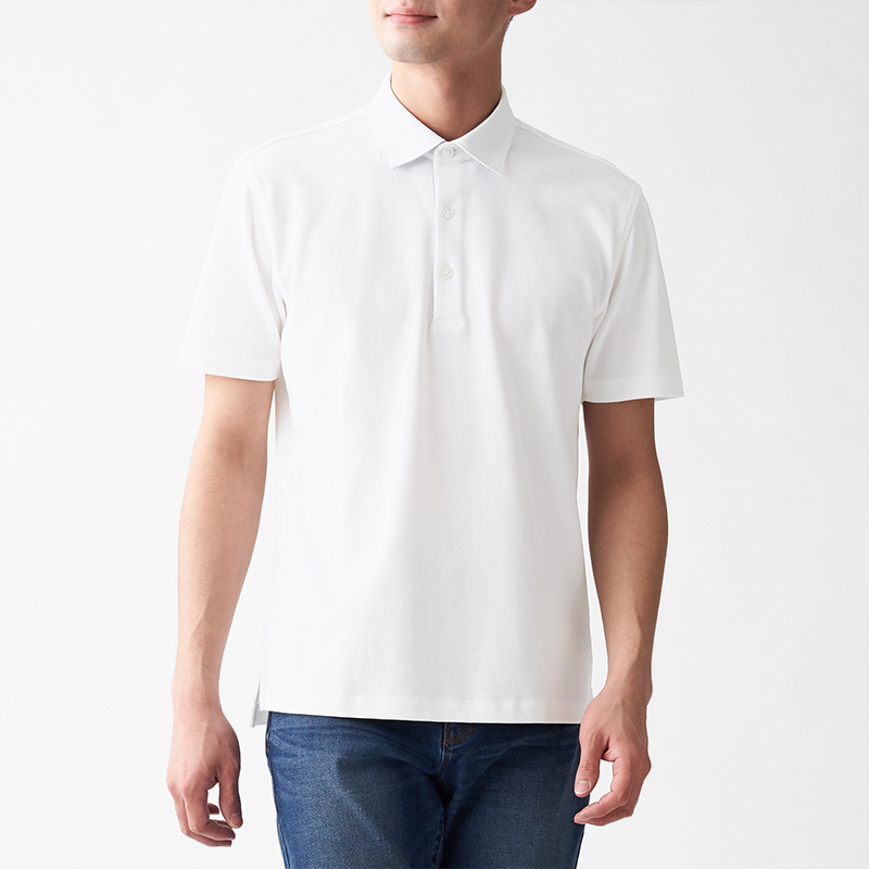 无印良品 MUJI 男式 凉爽珠地网眼编织 POLO衫