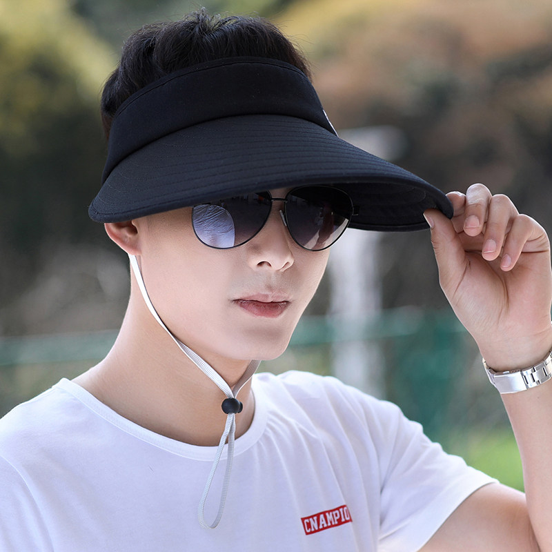 大沿男士空顶太阳帽防紫外线夏天户外男帽无顶防晒帽子