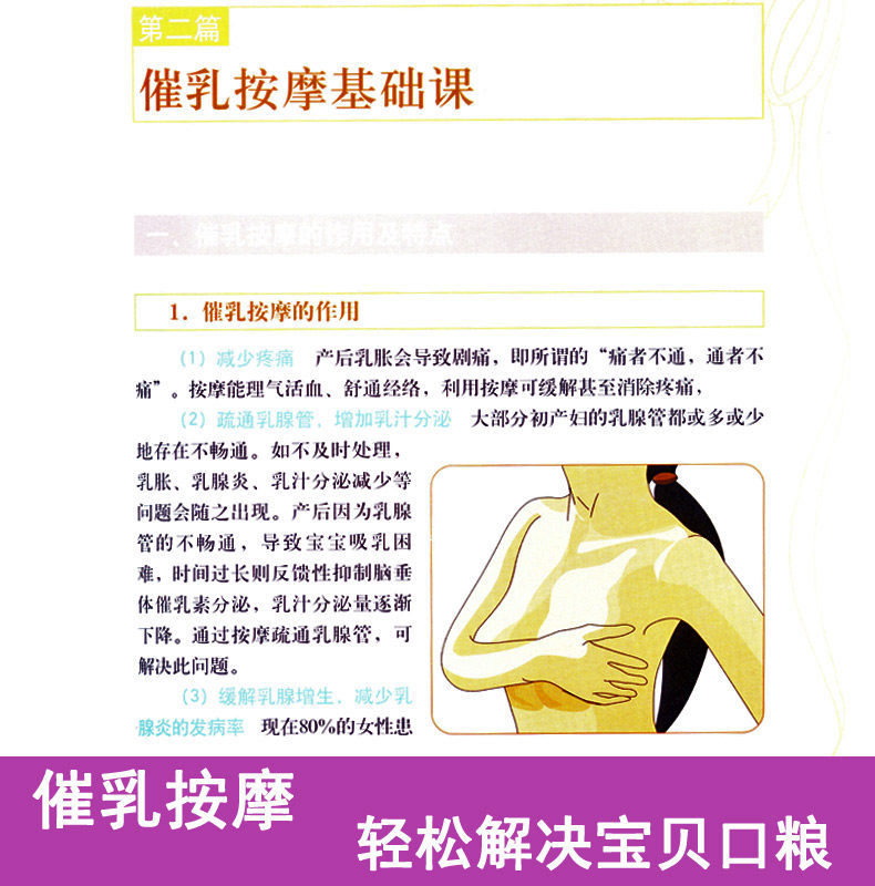 按摩催乳书 乳房按摩催乳催奶下奶增奶母乳喂养指导催乳培训教材书籍