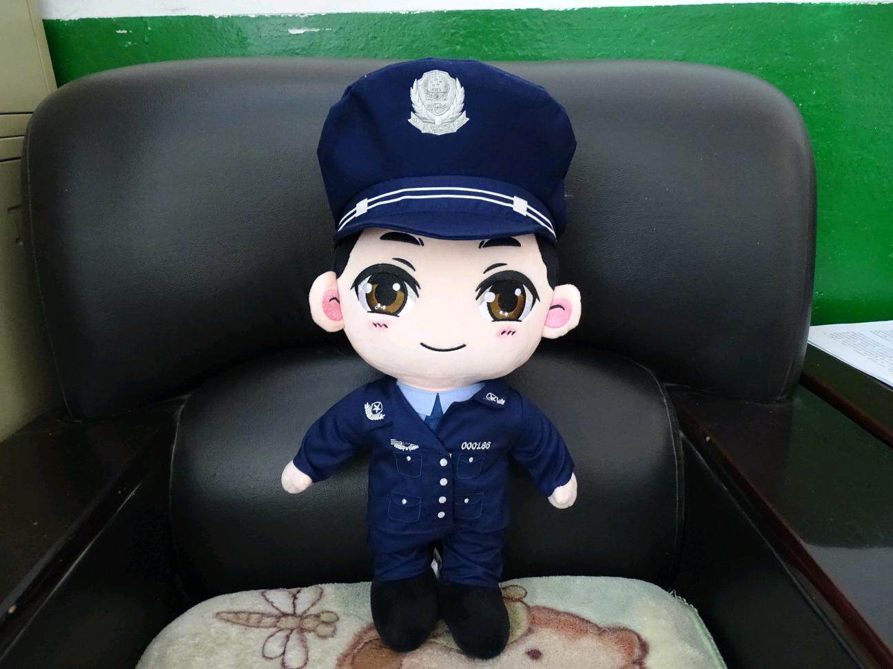 玩偶娃娃警察公仔police衬衫制服交警民警毛绒玩具毛绒