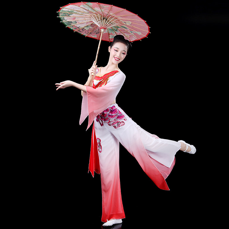 古典舞演出服女2019新款夏民族舞蹈服装中国风成人水袖飘逸扇子舞