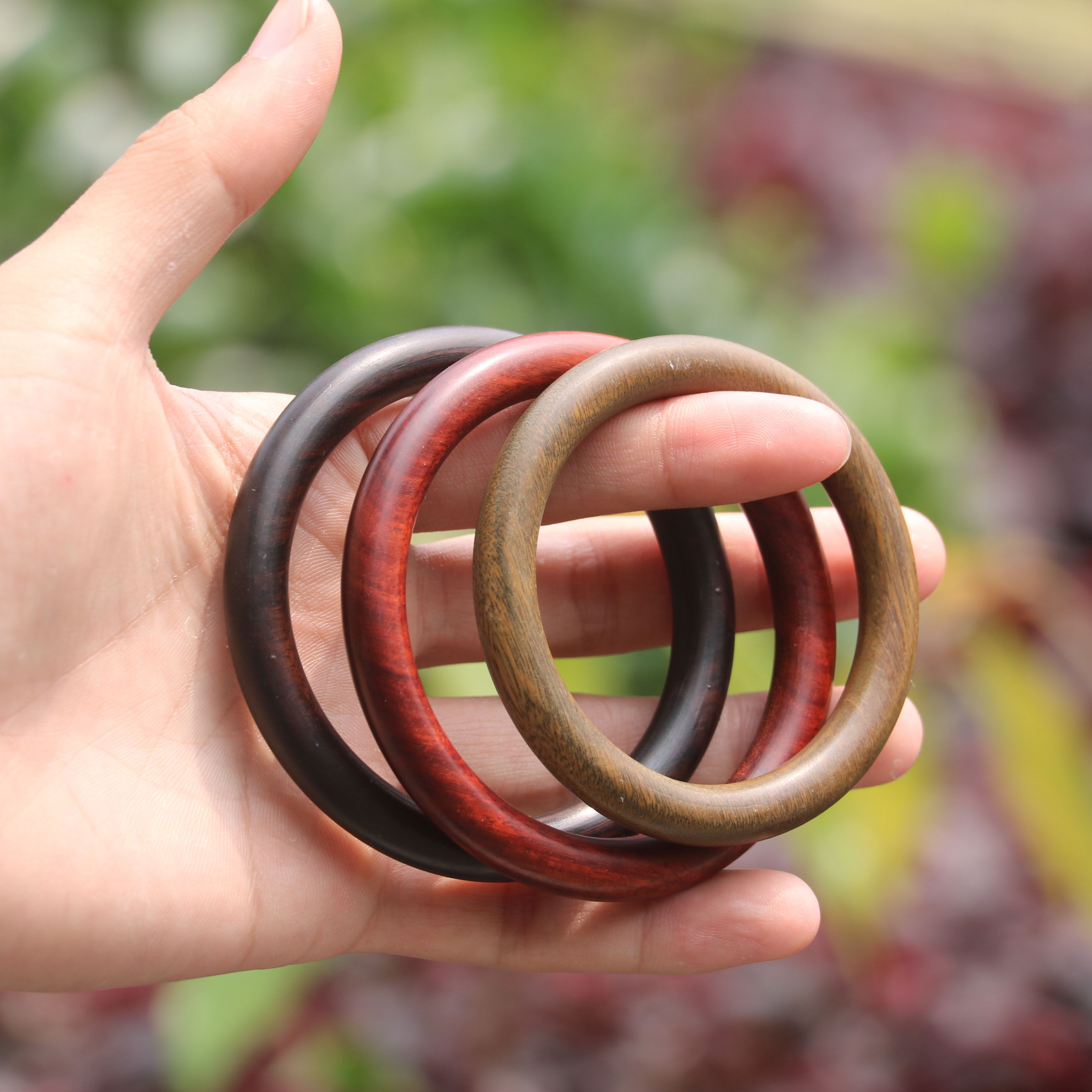 手镯檀香香木绿檀小叶叶紫檀木女士饰品复古手镯