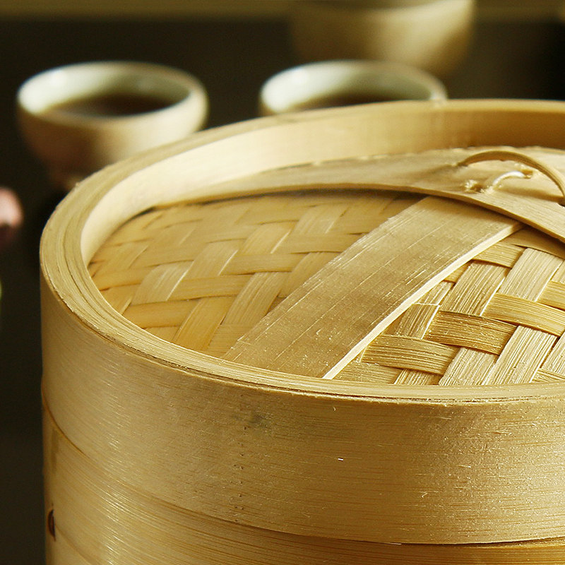 传统竹制蒸笼纯竹制家用蒸笼小笼包加深竹笼屉蒸包子蒸笼