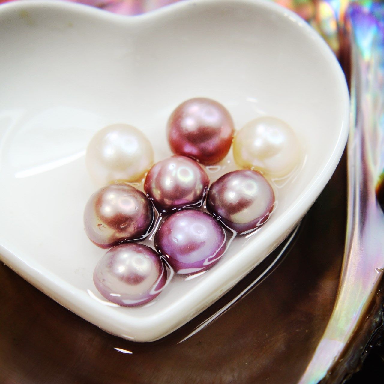 自养妖紫珍珠河蚌直播自己开蚌取爱迪生珍珠diy鲜活特大包邮食用