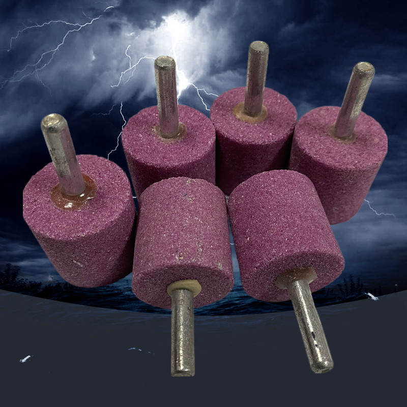 刚玉磨头砂轮红刚电磨6mm火石打磨金属抛光磨头