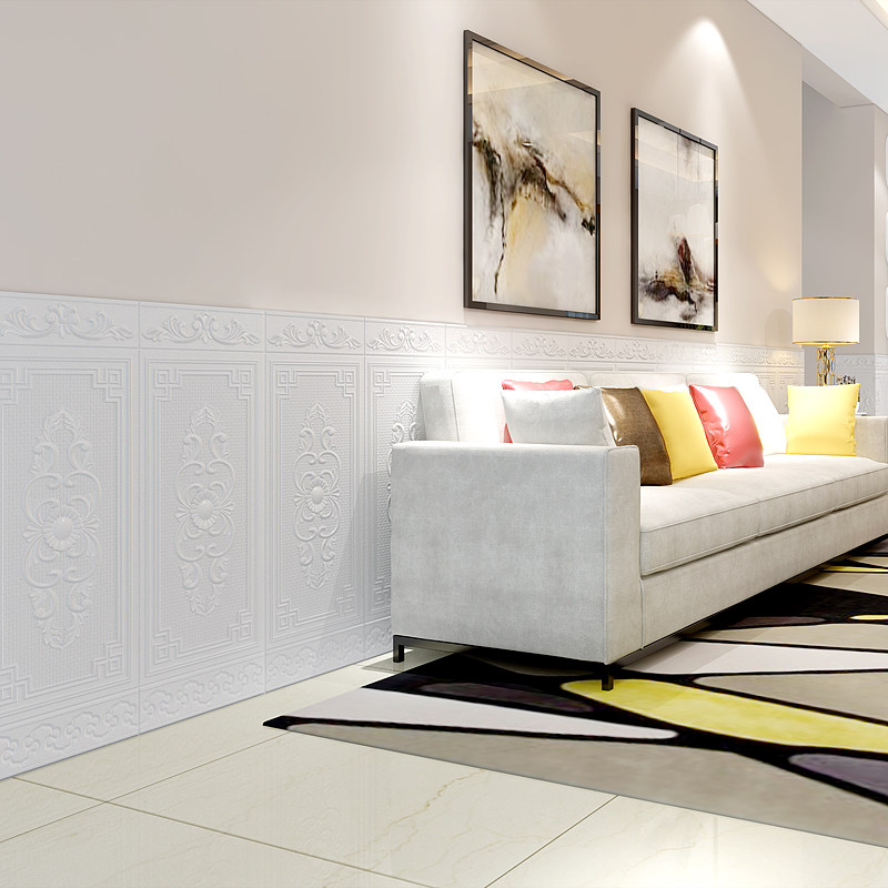 自粘墙贴立体精雕居家翻新贴纸客厅护墙板砖墙墙贴