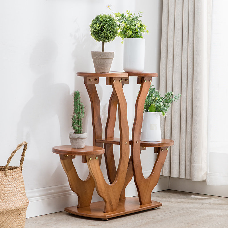 花架室内装饰花草架子木艺客厅置物架个性创意摆设花架