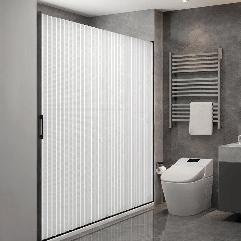 洗澡卫生间隐形浴帘防水浴室打孔套装折叠磁吸浴帘