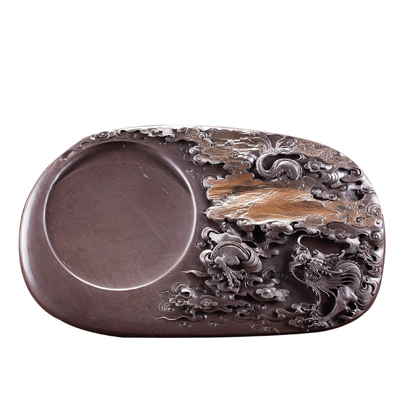 逸轩端砚砚台肇庆张召良大师精品麻子龙腾九霄砚台