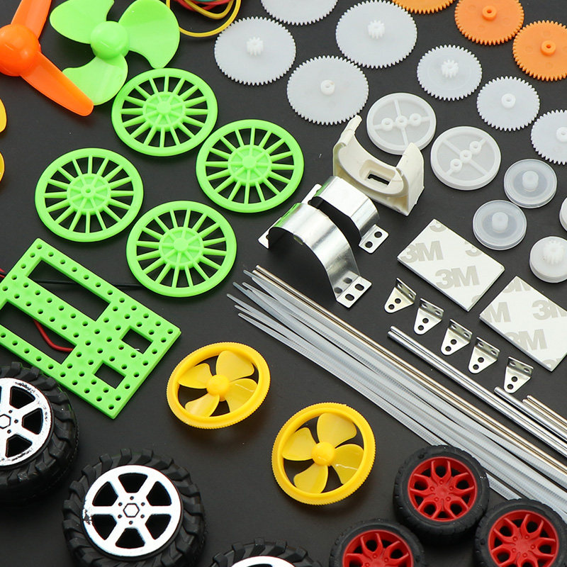 齿轮配件手工diy螺旋桨塑料变速箱玩具车车轴车轮齿轮