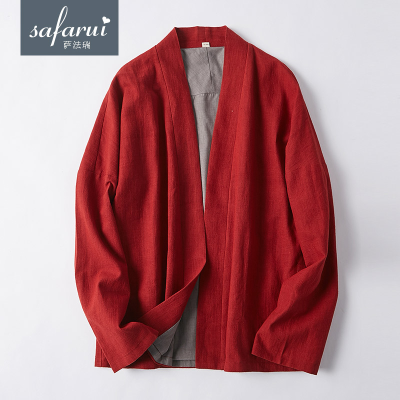 改良汉服男士唐装男青年中式棉麻外套民族服装中国风男装古装风衣