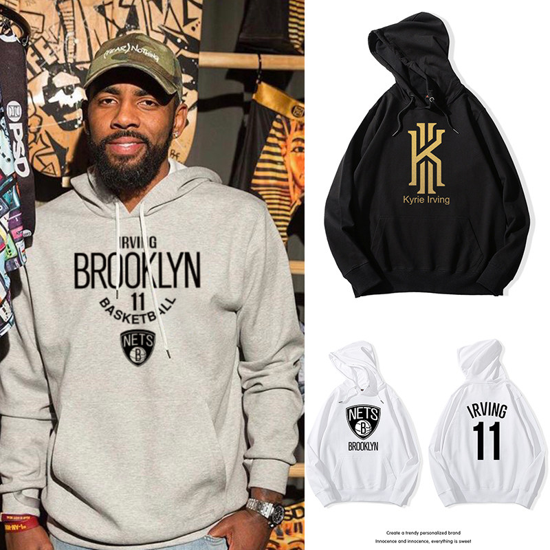 网队11号欧文卫衣连帽男秋冬加绒外套德鲁大叔卫衣