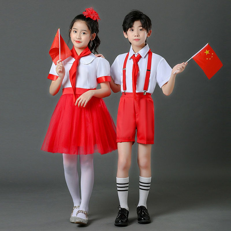 新款儿童合唱中小学生男女表演服装少先队员红领巾演出服儿童演出服