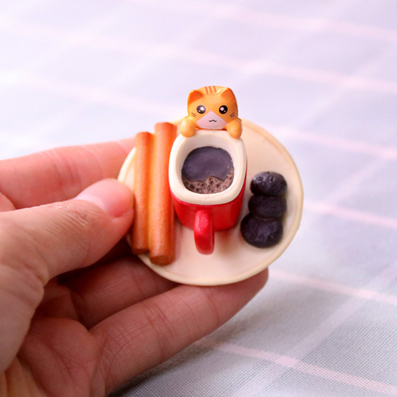 可爱茶杯猫手办盲盒玩具公仔猫咪小玩玩偶多肉潮玩盲盒