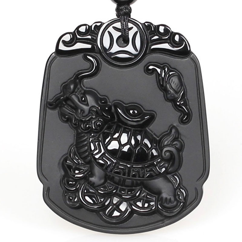 丽美天然曜石玄武武龙献宝吊坠北方守护情侣项坠