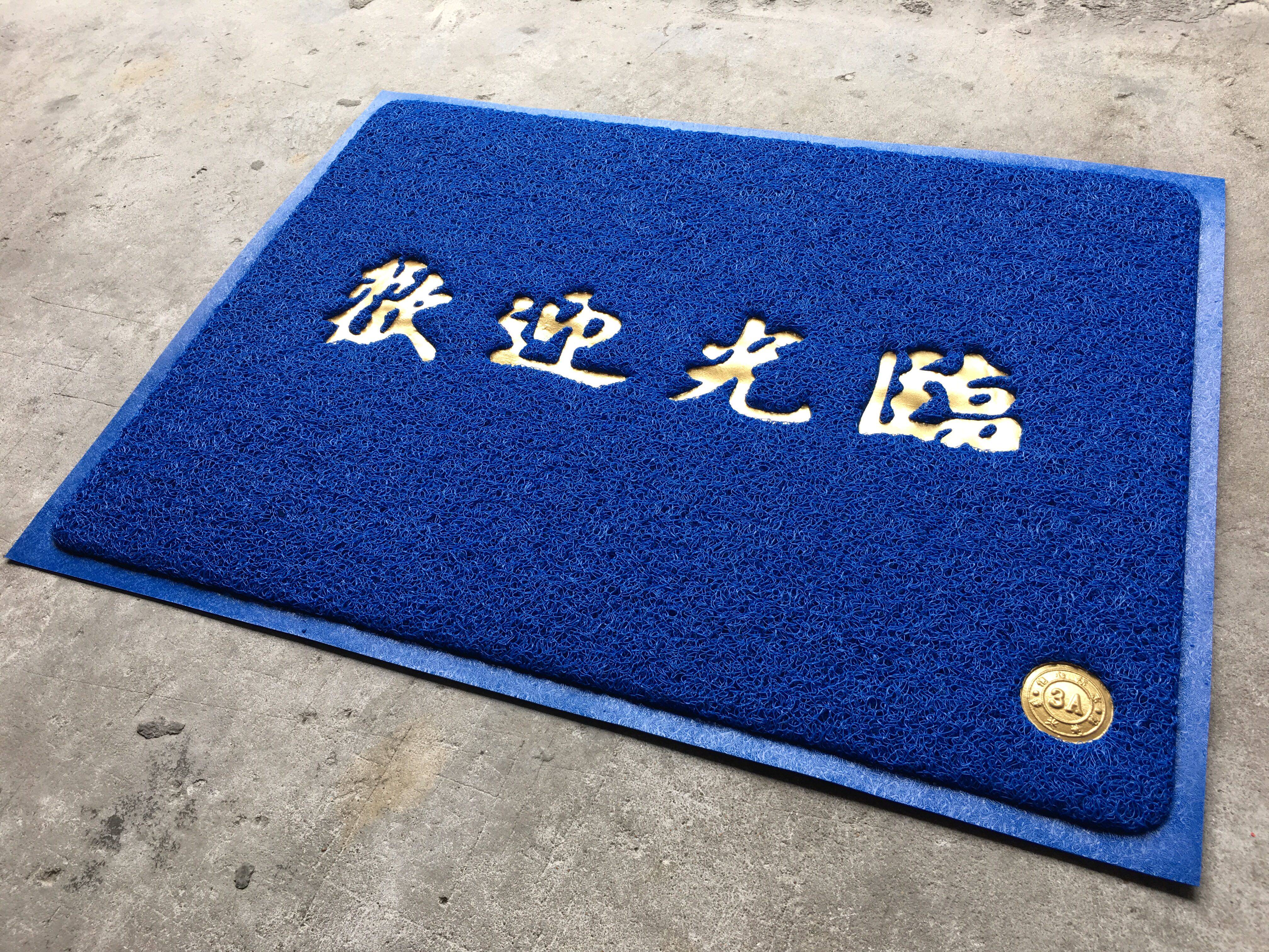 蓝色欢迎光临门垫门口脚垫家用出入平安地垫