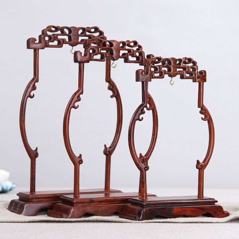 红檀木质文玩玉器珠宝展示复古中式实木项链首饰架吊玉架吊挂玉架