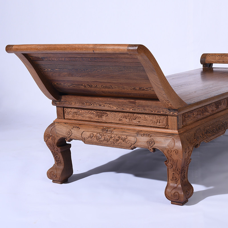 贵妃红木家具鸡翅木卧室中式躺床明清仿古沙发美人贵妃椅