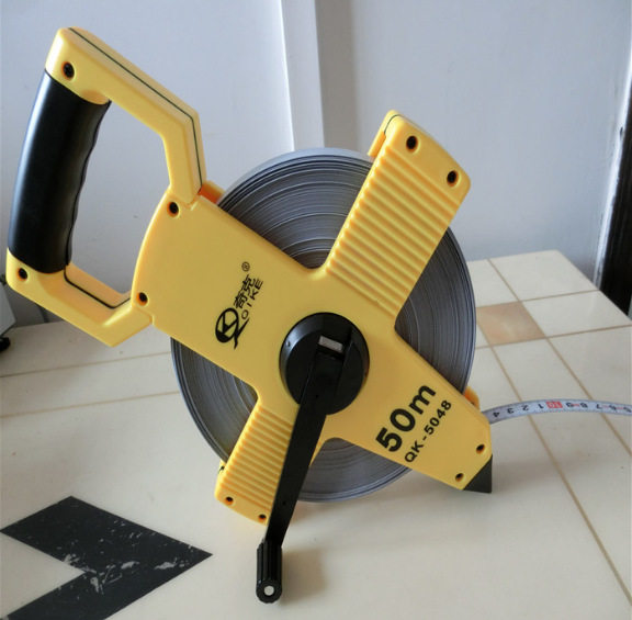 奇克qk5048尼龙涂层覆膜卷尺50米防锈防水耐磨卷尺