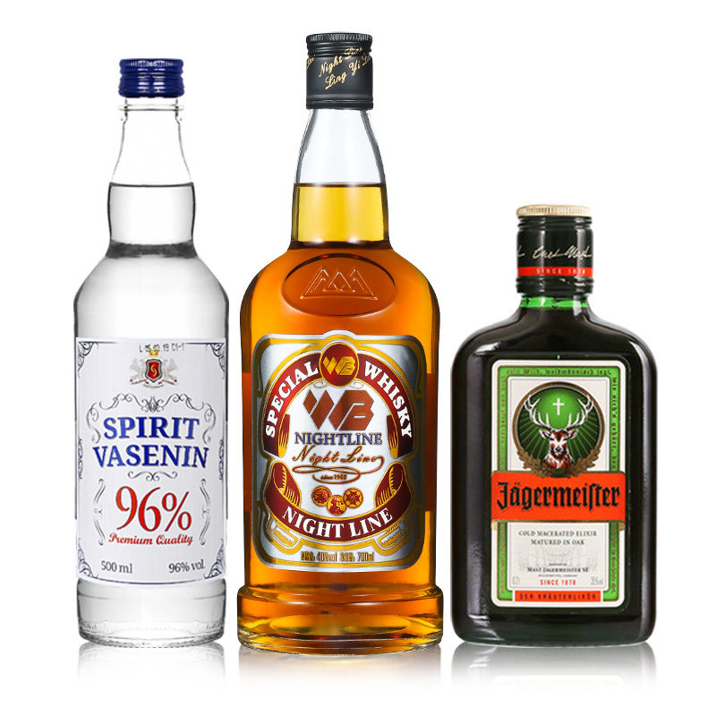 96度生命之水伏特加威士忌德国国野圣鹿利口酒200ml伏特加