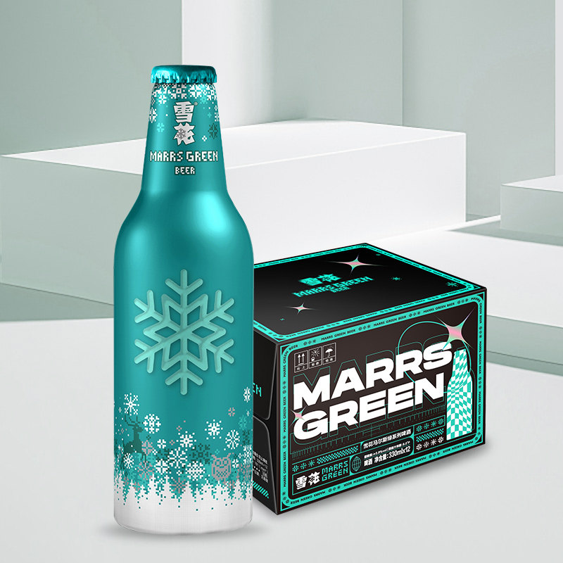 雪花马尔斯绿啤酒铝罐*12听(热品库)
