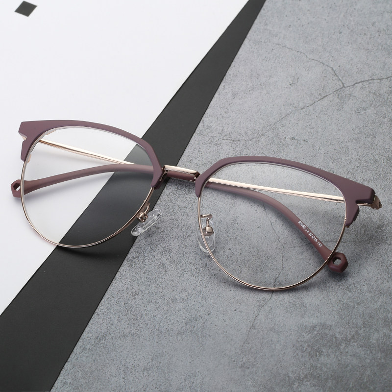 超轻眉线眼镜框复古男女tr90近视眼睛文艺眼镜框变色防蓝光90066