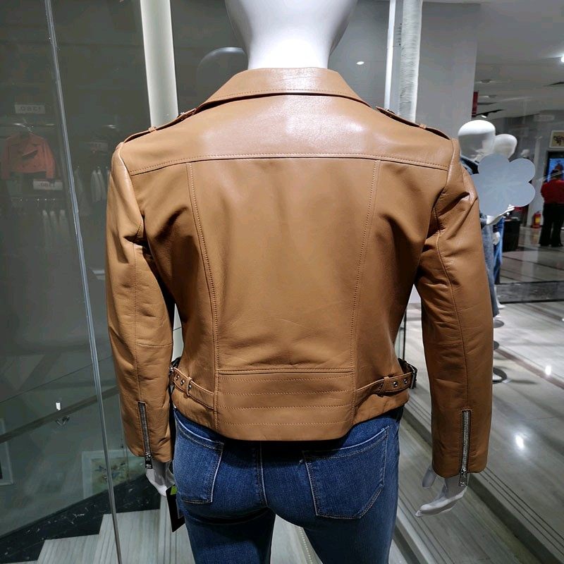 方仕女装棕色皮衣女外套皮夹克学生帅气欧美春秋皮衣
