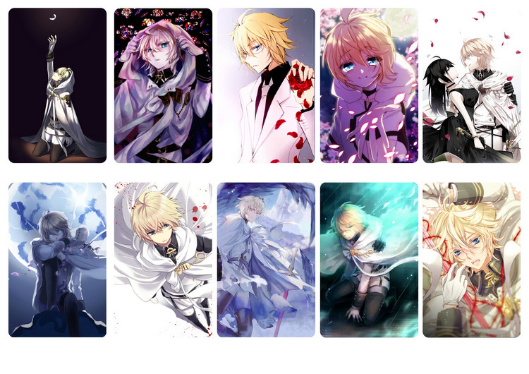 终结的炽天使卡贴动漫周边明信片水晶磨砂学生公交卡贴定做 包邮