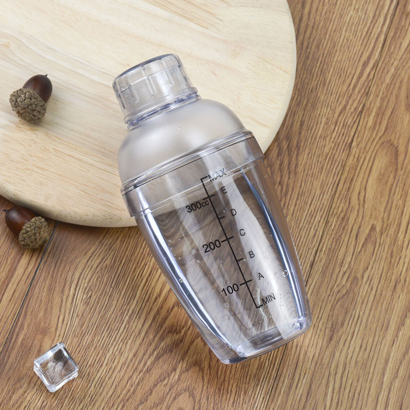 pc树脂雪克杯1000ml 700ml透明调酒器手摇带刻度雪克壶奶茶店专用