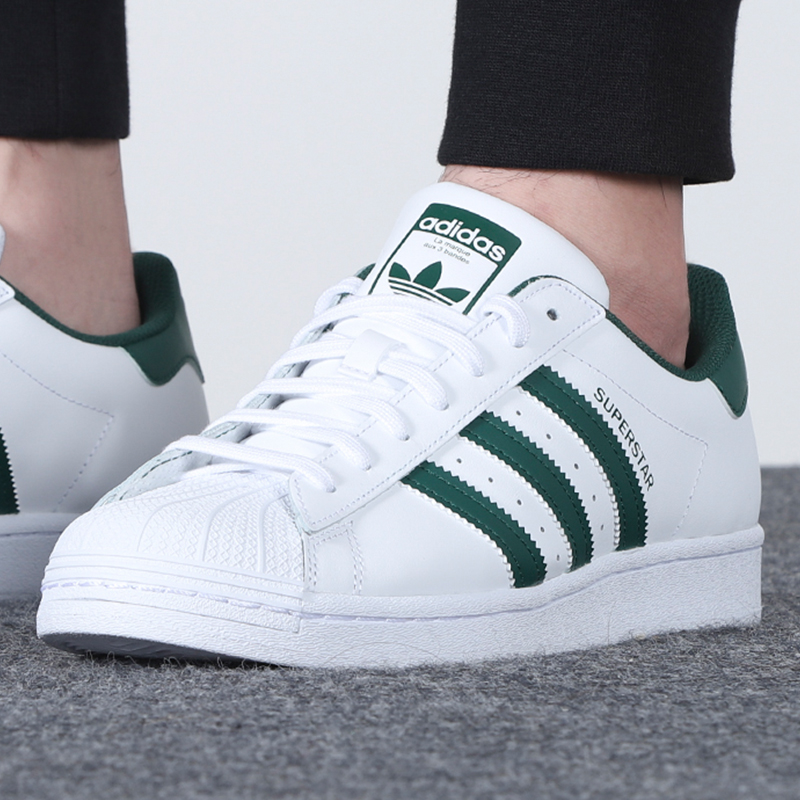 迪达斯三叶草板鞋男鞋2022夏季新款绿尾贝壳头运动运动休闲运动休闲鞋