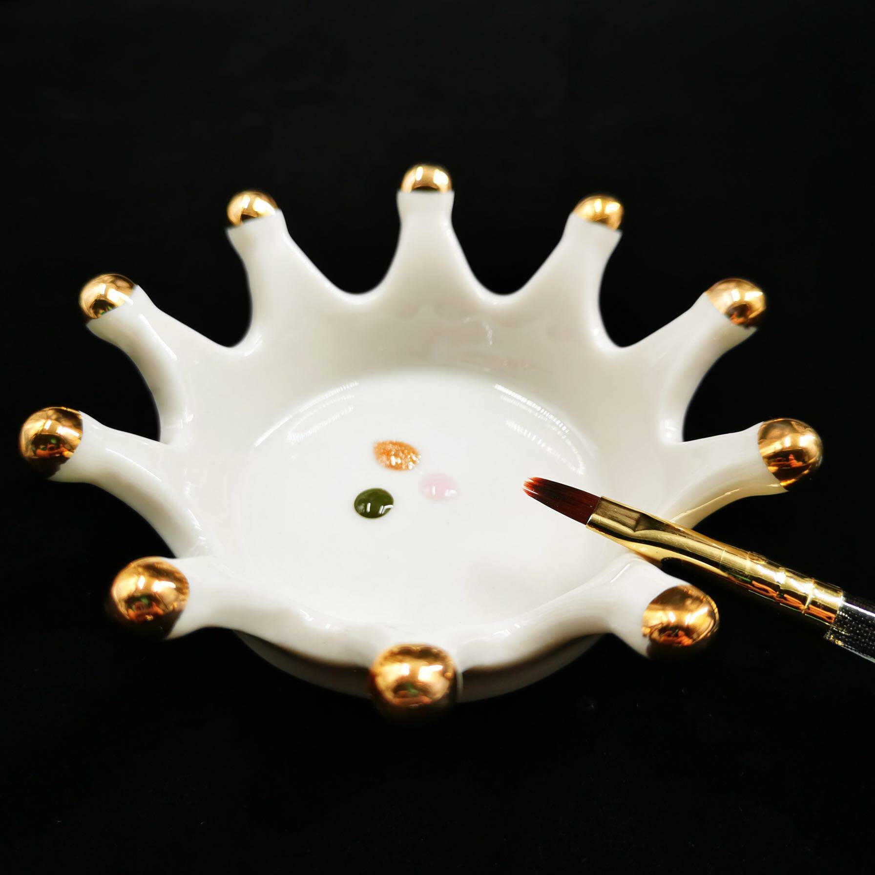 陶瓷调色盘笔架调色板创意美甲专用工具款式作品美甲工具